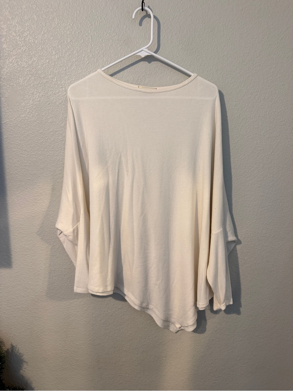 Relaxed Cream Long-Sleeve Womens Top